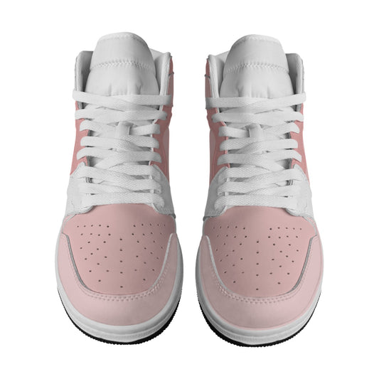 Men's Synthetic Leather Stitching Shoes pink and white