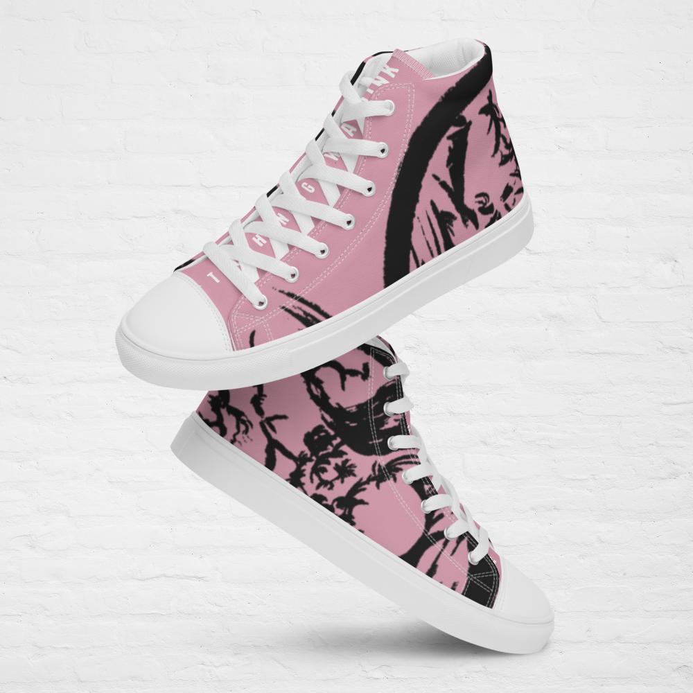 Men’s high top canvas shoes black art