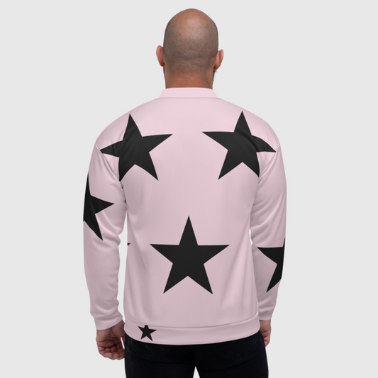 Bomber Jacket pale pink stars