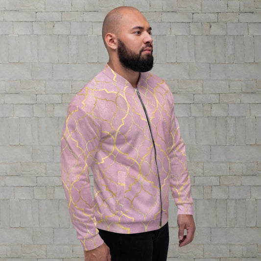 Bomber Jacket pink and gold draw